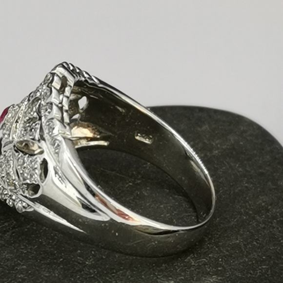 Natural Ruby White Sapphire Sterling Silver Ring Size 8 🆕 - Picture 6 of 9